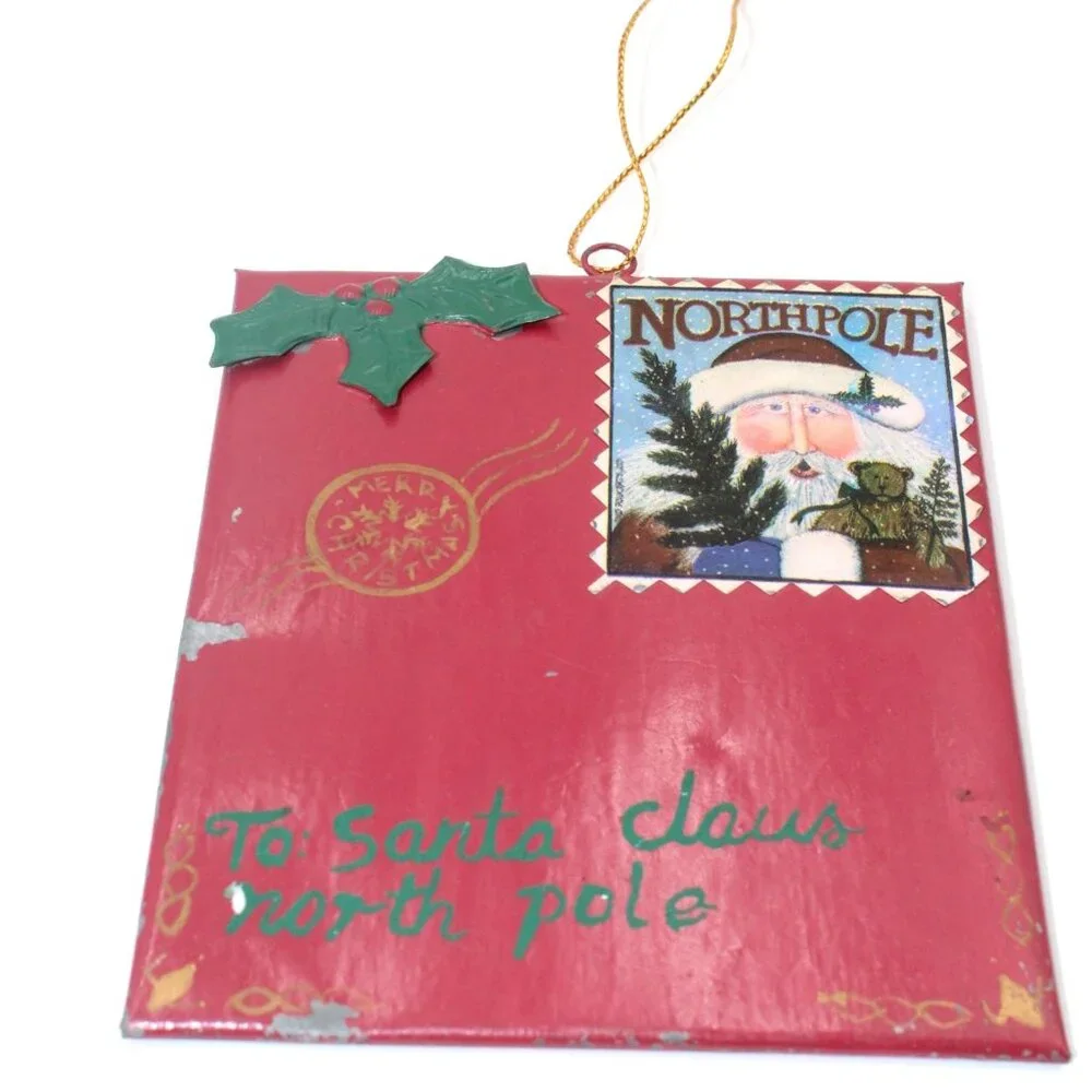 Vintage Metal Letter to Santa North Pole Envelope 4